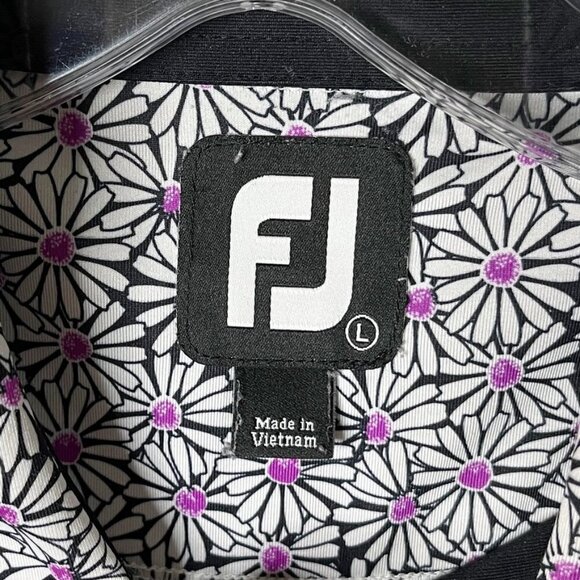 FootJoy Black and White Patterned Polo Shirt - Picture 7 of 9